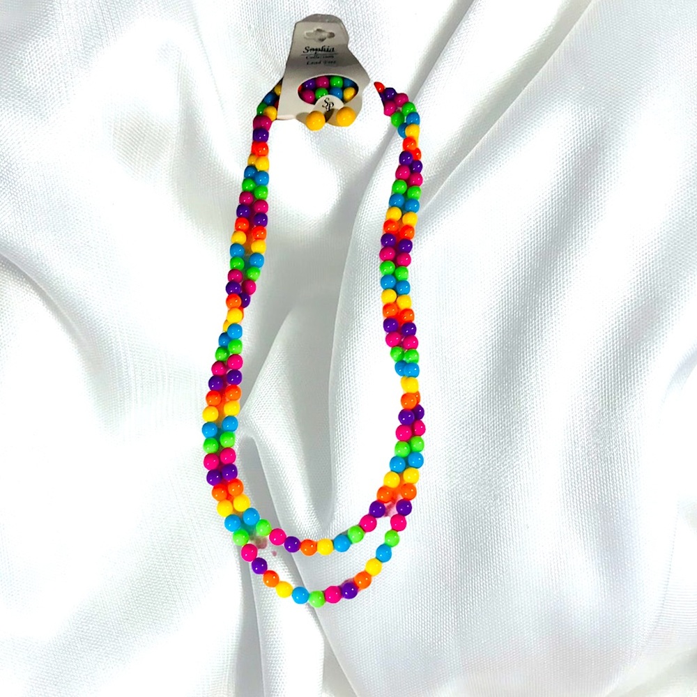 Candy Color Kawaii Bright Vintage Necklace Set